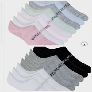16 Pairs Skechers Active Moisture Wicking Heel Grip  No-Show Socks 2×8pairs